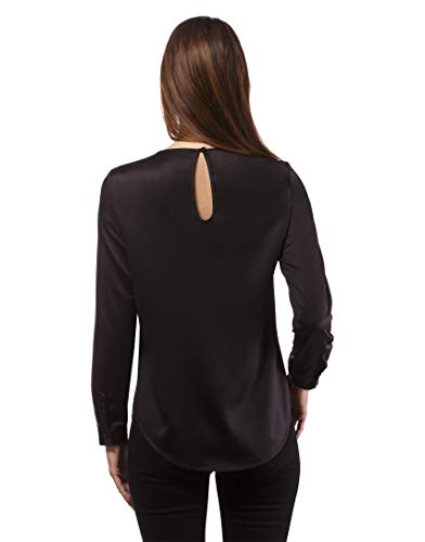 Vincenzo Boretti Blusa, Ajuste Ligeramente Entallado, Cuello Redondo Negro XS