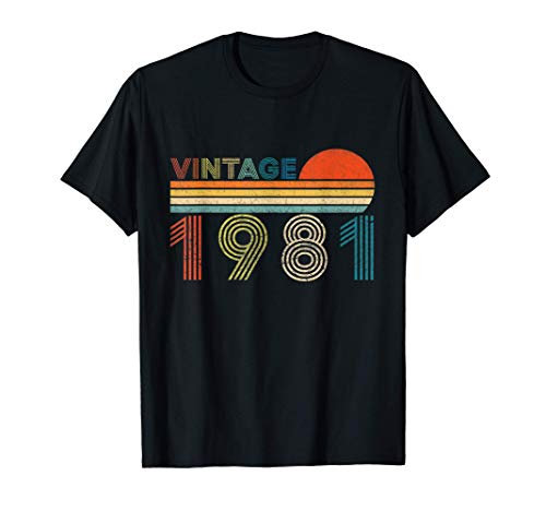 Vintage 1981 Regalo Original Hombre 40 Años Cumpleaños Mujer Camiseta