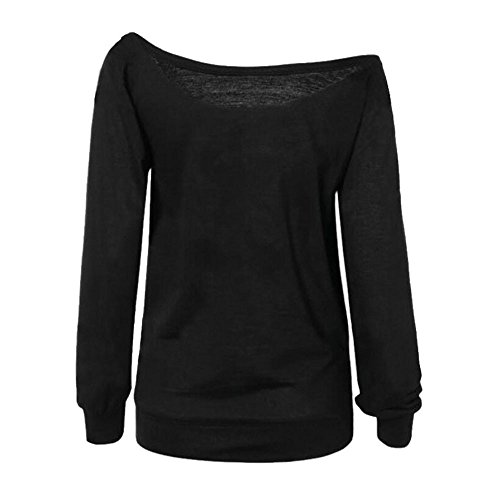 VJGOAL Mujeres otoño Casual Sexy Labios Impreso Manga Larga Sudadera Pullover Tops Blusa Camisa(S,Azul)