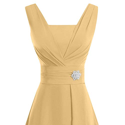 VJGOAL Vestido de Gasa para Mujer Tallas Grandes Moda de Verano Color sólido Sin Mangas Sexy Cintura Alta Boda Dama de Honor Fiesta de Noche Vestido Formal