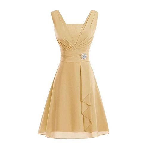 VJGOAL Vestido de Gasa para Mujer Tallas Grandes Moda de Verano Color sólido Sin Mangas Sexy Cintura Alta Boda Dama de Honor Fiesta de Noche Vestido Formal