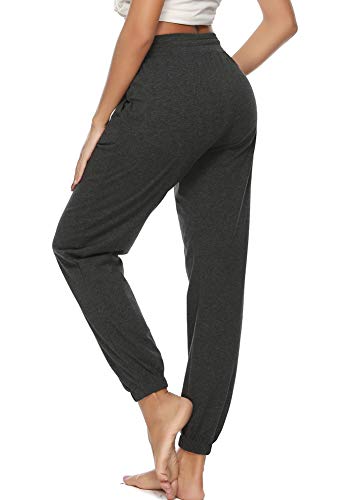 Vlazom Algodón Pantalones Largas Mujer Verano para Pijamas y Desportivas, Pantalones de Pijamas Suave y Transpirable S-XXL