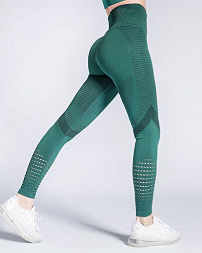 Voqeen Leggings Deportivos Mujer Cintura Alta Pantalones De Yoga De Malla para Running Training Fitness Estiramiento y Pilates