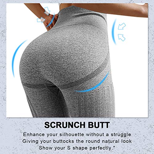 Voqeen Mujer Pantalones De Yoga Deportivos Leggings Alta Cintura Adelgazantes Elásticos y Transpirable secado rápido Fitness Jogging Leggins