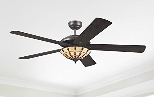 Westinghouse Ceiling Fans Comet Tiffany Ventilador de Techo E14, 60 W, Espresso