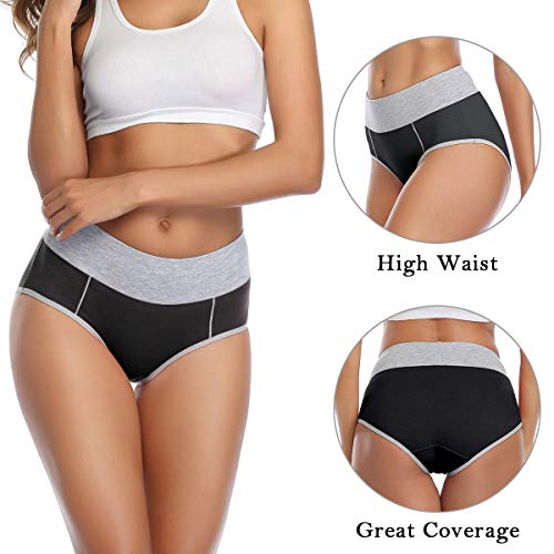 wirarpa Bragas Mujer Slip Cintura Alta Algodón Braguitas 4 Pack Tamaño XXXL