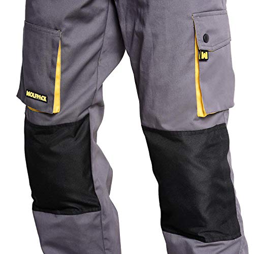 Wolfpack 15017110 - Pantalon de trabajo Gris/Negro, Talla 54/56 XXL