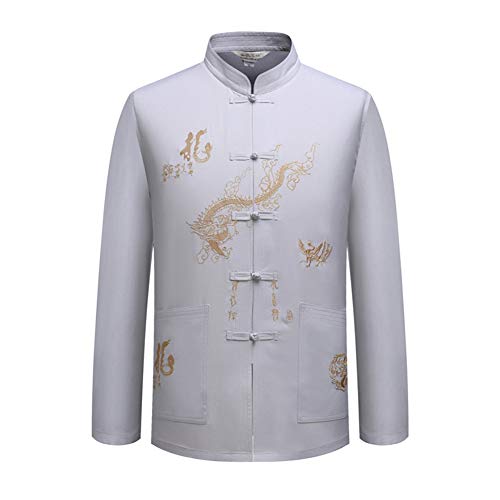 Xinvivion Tai Chi Uniforme Disfraz para Hombres - Chino Tradicional Artes Marciales Wing Chun Shaolin Kung Fu Chaqueta Ropa de Entrenamiento