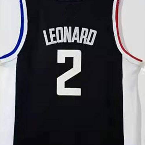 XPQY Camiseta De Los Angeles Clippers para Hombre, Camiseta De Baloncesto Kawhi Leonard City Edition # 2, Malla Bordada De Poliéster, Uniforme De Baloncesto, Chaleco Sin Black-L