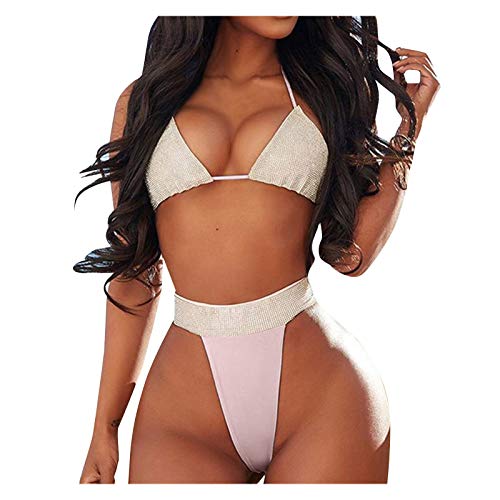 YANFANG Bañador Ropa de baño Mujeres Sexy Bandeau Vendaje Bikini Set Push-Up Traje de baño brasileño Traje de Playa