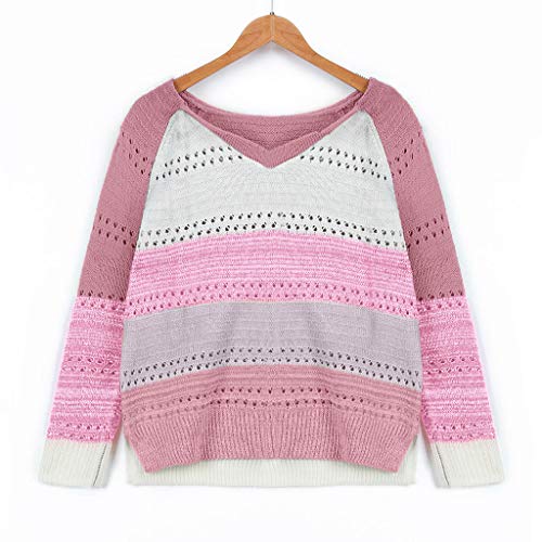 YANFANG Sudadera con Capucha para Mujer de Punto Invierno Casual de Color sólido con Cuello en v Manga Larga suéter Blusa Tops Sweatshirt Invierno