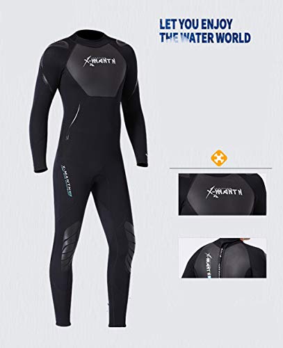 YuanDian Hombre Mujer Invierno 3mm Trajes De Neopreno Buceo Elastic Termica Manga Larga Una Pieza Submarinismo Traje De Buzo Surf Natacion Triathlon Snorkel Mono Traje De Buzo Hombre Negro L