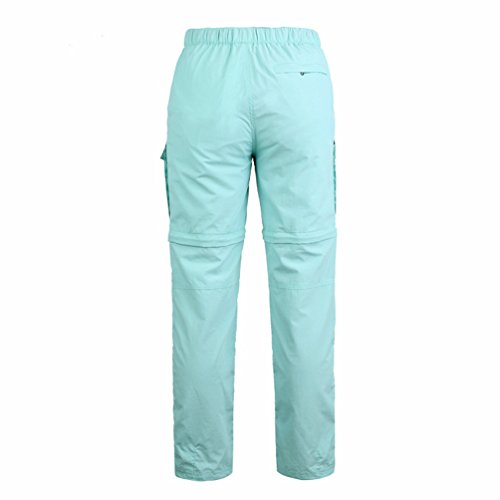 Yuanu Hombre Thin Color Sólido Secado Rápido Camisas/Pantalones, Desmontable Manga Larga Solapa Shirts Y Desmontable Trekking Pantalones para Hombre/Mujer Donna Pantaloni Lago BLU L