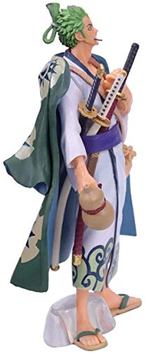 yunge Adornos decorativosOne Piece Anime Doll Roronoa Zoro Petaca Kimono Versión Estatua Muñeca Escultura Juguete Decoración Modelo Figura Figura Altura 27cm