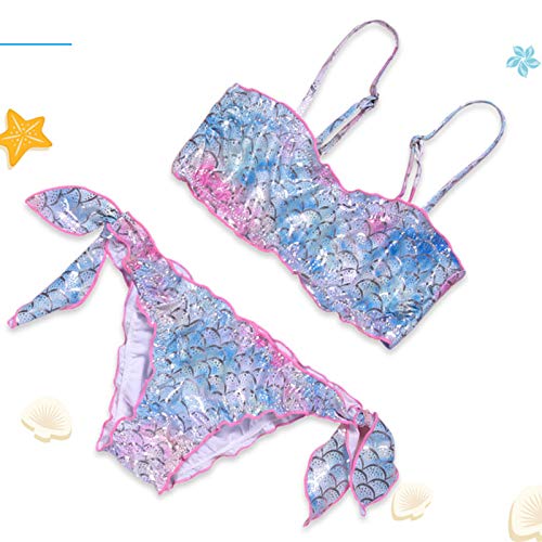 YWLINK Conjuntos NiñA,BañAdor con Estampado De Peces De Moda De Verano Buena Personalidad Piscina, Playa Fiesta Conjunto De Bikini (Azul, 150)