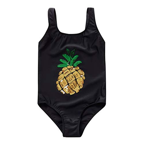 YWLINK Traje De BañO De Verano Mono Sin Mangas para NiñA Mezcla De AlgodóN BañAdor con Estampado De PiñA Un Traje De BañO Bikini Protector Solar De Playa Ropa De NatacióN