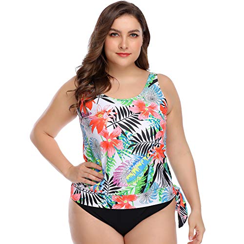 ZatRuiZE Mujer Traje de baño Tankini Estampado De Baño Traje De Baño Brasileño De Gran Tamaño Trajes De Playa Conjunto De Bikini De Dos Piezas