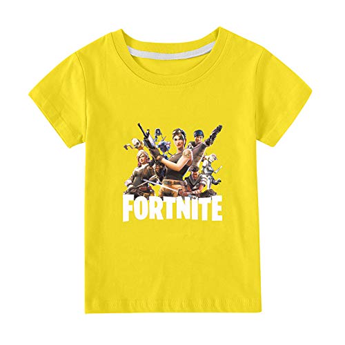 zhaojiexiaodian impresión 3D Unisex niño Verano Camiseta de Manga Corta Sudadera chándal para Correr niña Ropa Deportiva Jersey Transpirable y Absorbente de Sudor (Amarillo, 150)