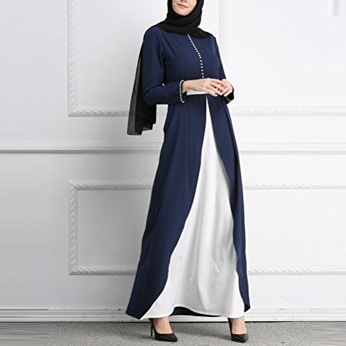 Zhuhaitf Empalme Largo Musulmanes Maxi Dresses Vestir Abaya Estilo Maxi Vestidos Islámico Medio Este para Fiesta Cóctel