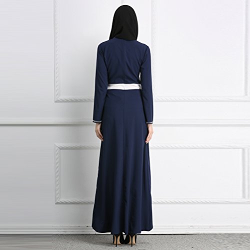 Zhuhaitf Empalme Largo Musulmanes Maxi Dresses Vestir Abaya Estilo Maxi Vestidos Islámico Medio Este para Fiesta Cóctel