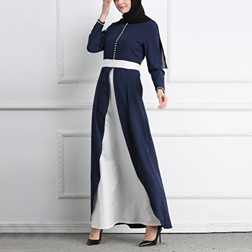 Zhuhaitf Empalme Largo Musulmanes Maxi Dresses Vestir Abaya Estilo Maxi Vestidos Islámico Medio Este para Fiesta Cóctel