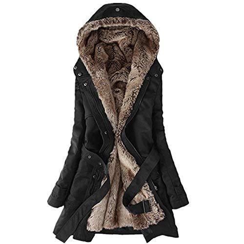 ZODOF Abrigo de Invierno，Forro de Piel para Mujer Abrigo para Mujer Invierno Cálido, Mujer Invierno Abrigo Militar con Capucha Chaqueta de Acolchado Anorak Jacket Outwear Coats