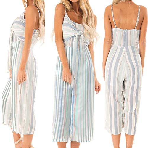 ZODOF Fashion Monos De Vestir Mujer Fiesta Largos Elegantes Sin Mangas Hombro Descubierto Slim Fit Pantalones Anchos Hippie Moda Vestir Verano Jumpsuit Mono Largo