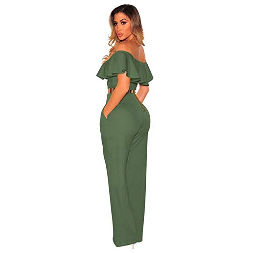 ZODOF Monos De Vestir Mujer Largo Elegante Verano Tallas Grandes Mono de Manga Corta señoras Jumpsuit Monos Mujer Fiesta Playsuits