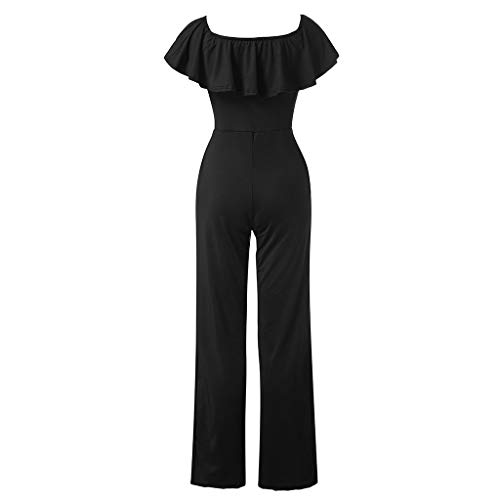 ZODOF Monos De Vestir Mujer Largo Elegante Verano Tallas Grandes Mono de Manga Corta señoras Jumpsuit Monos Mujer Fiesta Playsuits