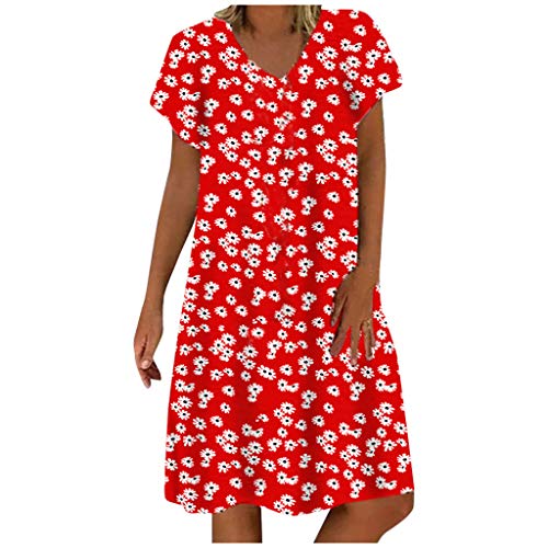 ZODOF Mujer Vestidos Casual Playa Boho Floral Maxi Vestido Bohemio Playa Color Liso Verano Suelto Vestidos Dress