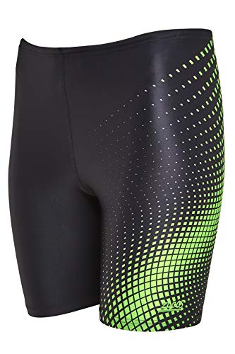 Zoggs Pantalones Cortos de natación de Tela Eco de Mediados Jammer para, Hombre, 404520136, Negro/Verde/Sensor, 36 W