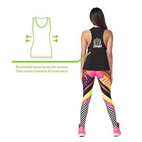 Zumba Negro Gimnasio Camisetas Tirantes Mujer Suelta Fitness Entrenamiento Deportivo Top, Bold Black 17, Small