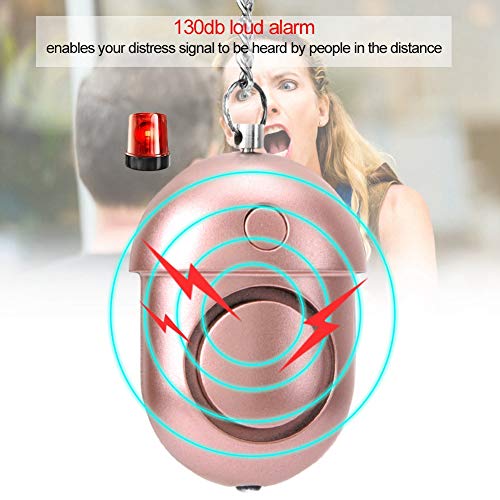 130db Alarma de Pánico, Seguridad Defensa Sonido Sirena con Función de Iluminación, Anti-violación Alarma de Emergencia Portátil para Mujeres, Niños, Ancianos