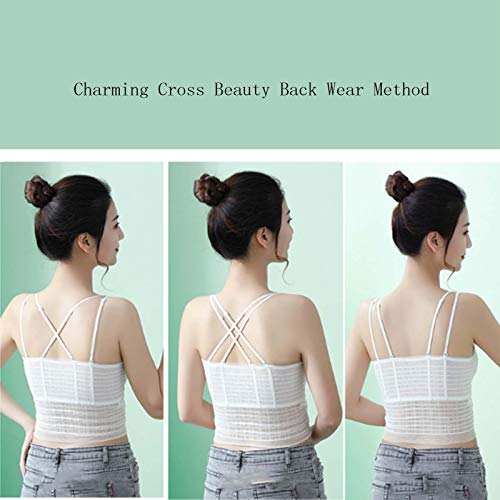 2021 New Sexy Sling Breast Wrap Chest Lace Crossable Underwear Camisole Vest Thin Slim Beautiful Back Adjustable Easy Wear (Black)