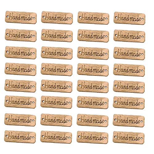 Aardich Agujero Doble de Botones de Madera Etiquetas Hechas a Mano Muti para Manualidades Suministros de Costura Accesorios de Ropa 100PCS