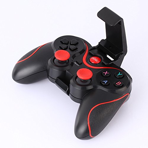 Amazingdeal365 - Mando para videojuegos con joysticks inalámbrico por Blueetooth con soporte ajustable para teléfonos Smartphones Android, tabletas, ordenadores, televisores Smart TV y con cajas de TV