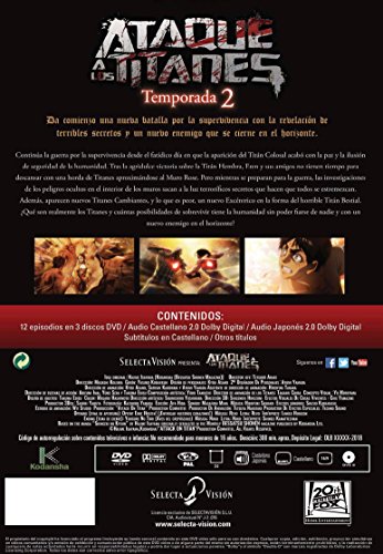 Ataque A Los Titanes Temporada 2 Episodios 1 A 12 [DVD]