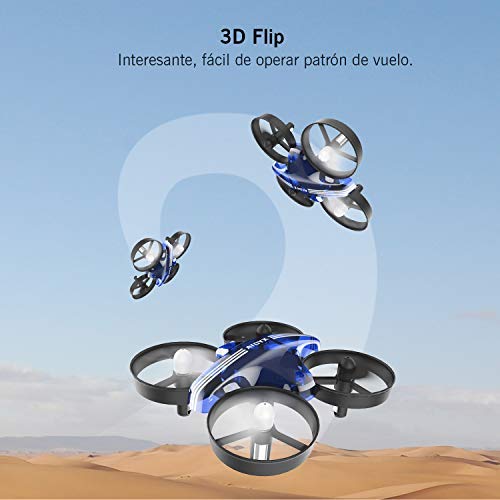 ATOYX Mini Drone, RC Drone 2.4G 4 Canales 6-Axis Gyro, Quadcopter con Modo sin Cabeza, Altitud Hold, Alarma de Batería y 3 Modos de Velocidad, Regalos y Juguetes, AT-66B(Azul)