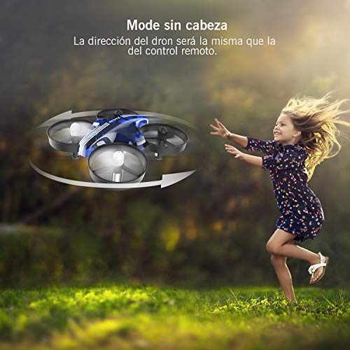 ATOYX Mini Drone, RC Drone 2.4G 4 Canales 6-Axis Gyro, Quadcopter con Modo sin Cabeza, Altitud Hold, Alarma de Batería y 3 Modos de Velocidad, Regalos y Juguetes, AT-66B(Azul)