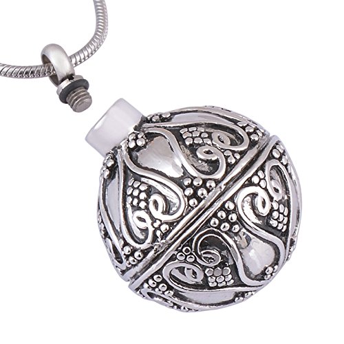 Blisfille Colgante Urna Plata Esfera de Acero Collares Acero Hombre Collares para Fiesta Ibicenca