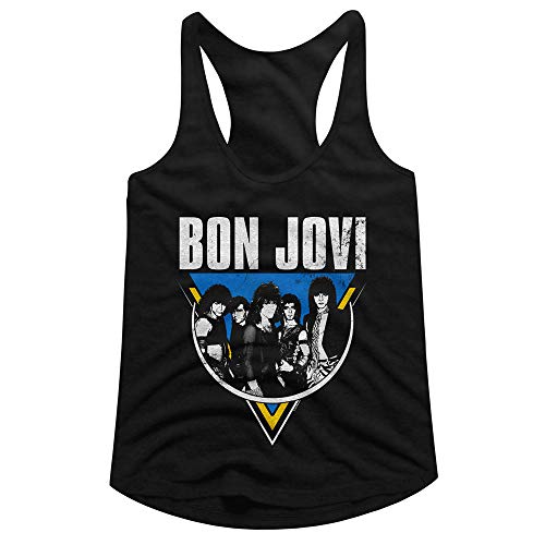 Bon Jovi Rock Band JonBon & the Whole Crew Posing - Camiseta sin mangas para mujer - Negro - Small