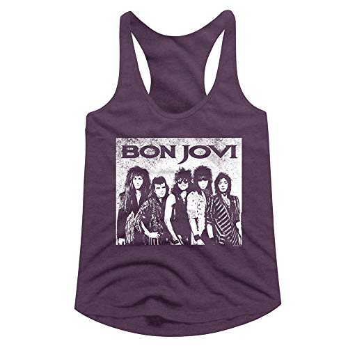 Bon Jovi Rock Band JonBon & Whole Crew - Camiseta sin mangas para mujer - Morado - Small