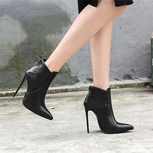 Botas para Mujer Tacones de Aguja Punta Estrecha Tacones Altos de Moda para Mujer Botas Sexis de Motocicleta para Discoteca Bombas de tacón Fino