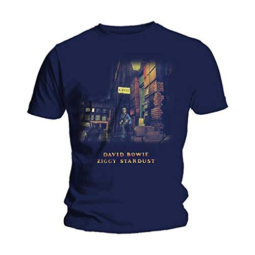 Bravado - Camiseta de David Bowie para hombre, Azul (Blau - Navy Blue), Medium [Italia]