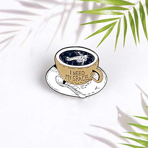 Broche de taza de café Astronauta Baño flotante Espacio insignia broches Explorando aventura Espacio Pin de solapa joyería Camisa bolsa regalo