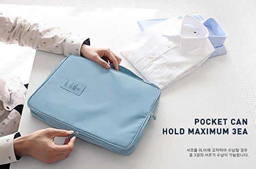 Camisa y Corbata Packing Organizador de Bolsas. Funda de Almacenamiento Impermeable Sin Arrugas. (Turquesa)