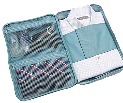 Camisa y Corbata Packing Organizador de Bolsas. Funda de Almacenamiento Impermeable Sin Arrugas. (Turquesa)