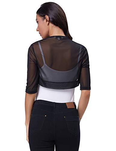 Cárdigan Mujer Elegante Corto Bolero de Chifón Manga 1/2 para Fiesta XL CL026-1