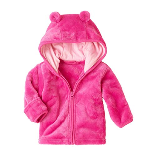 Chaquetas Ropa Bebé, LANSKIRT Recién Nacido Bebé Niño Niña Abrigo con Cremallera Paño Grueso y Suave Coralino Chaqueta con Capucha Calientes Outwear