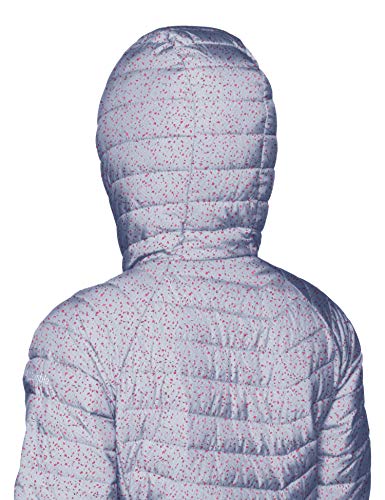 Columbia Chaqueta Impermeable con Capucha para Mujer, Powder Lite Hooded, Azul (Astral Tweed Print), Talla S